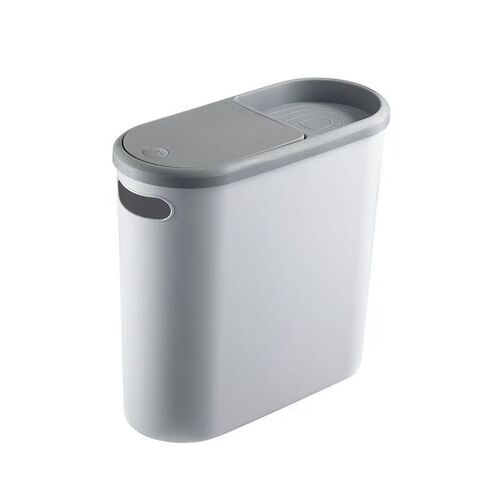 Japanese elliptical push-button lid trash can bathroom gap plastic bucket sorting storage waste bin household bucket