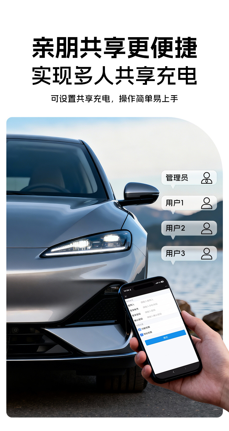 European standard home smart charging station 7KW, card-swipe and scan code operation, over-current protection, universal Type2 charging station for residential garages