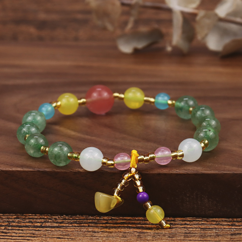 Bracelet Tendance Mode Jade Vert Transparent De Style Ethnique Bracelet En Cristal Simple Femme display picture 1