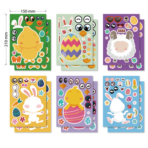 CM2208004 Amazon Cross-Border Easter Stickers Cartoon Stickers Easter Puzzle DIY Stickers