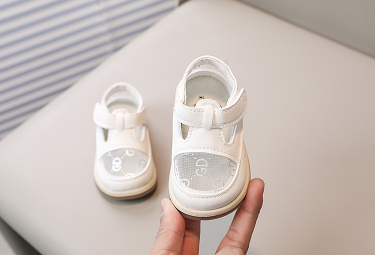 Borsa estiva da passeggio per bambini in rete traspirante piccoli sandali bianchi per bambini, ragazzi e ragazze, scarpe per bambini, età 0-2_voghion.com