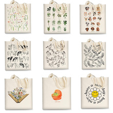 亚马逊跨境外贸印花帆布包原宿单肩包时尚手提购物袋帆布袋