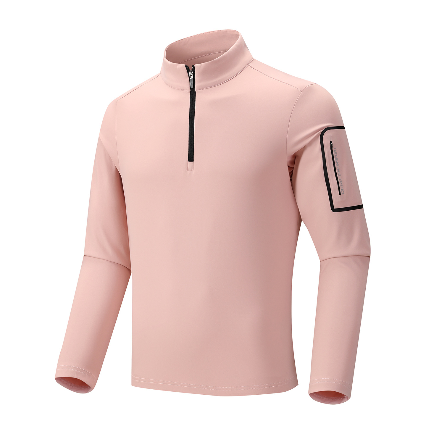 Couple's American-style half-zip sports and fitness long-sleeve quick-dry elastic breathable outdoor stand-up collar heavy-duty sweatshirt for spring and autumn
