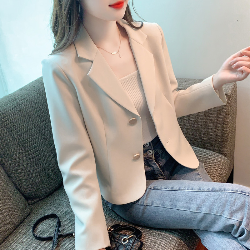 小个子短款休闲西装外套女秋季高级感法式气质显瘦长袖西服上衣|undefined