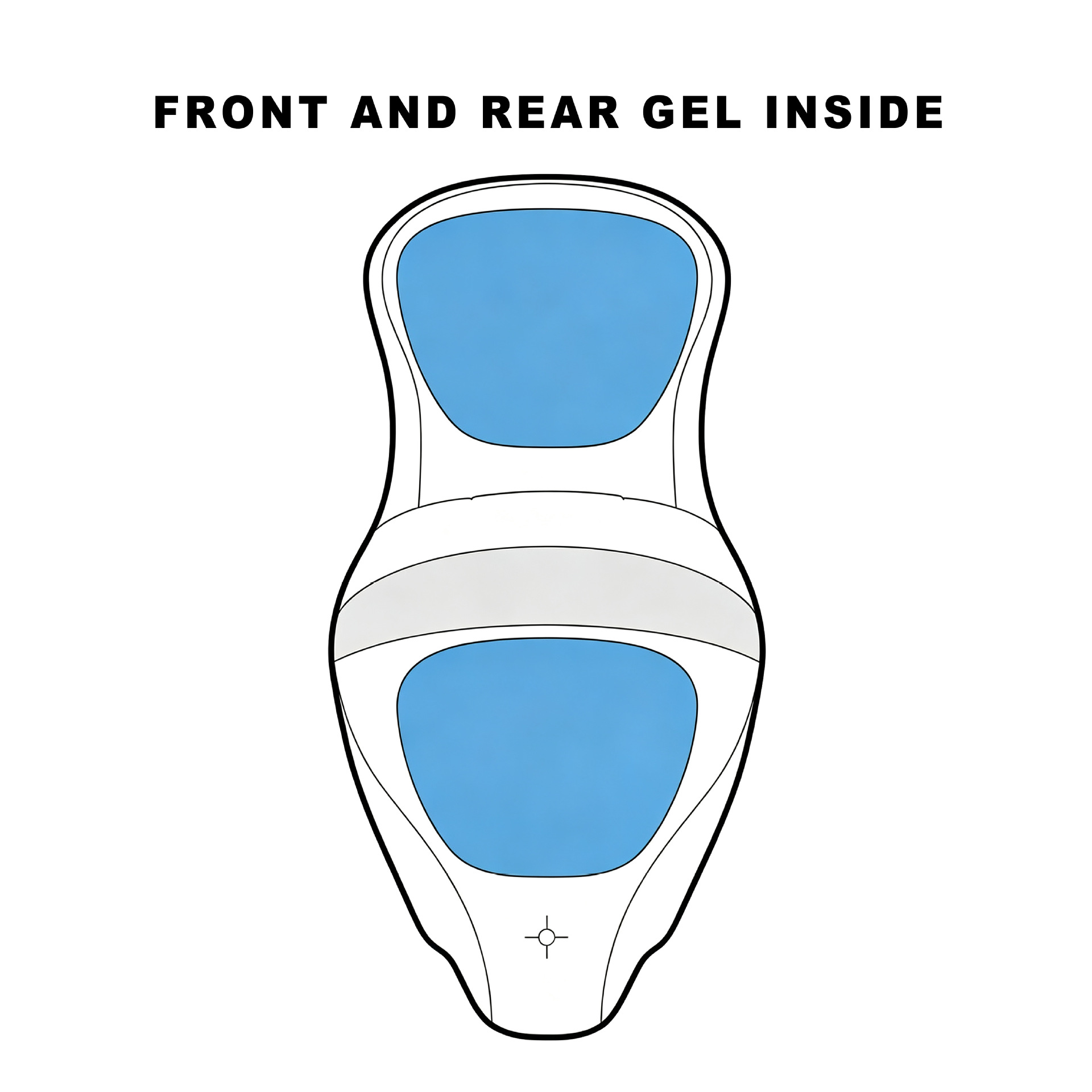 Motorcycle double seat cushion compatible with Harley 09-25 Trike Glide, with built-in dual gel cushioning layers