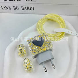 欧规苹果16plus充电器保护套20w快充iPhone1514数据线保护套绕绳