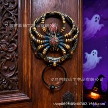 万圣节跨境新品蜘蛛仿古门环树脂工艺品家居装饰摆件高级感小众
