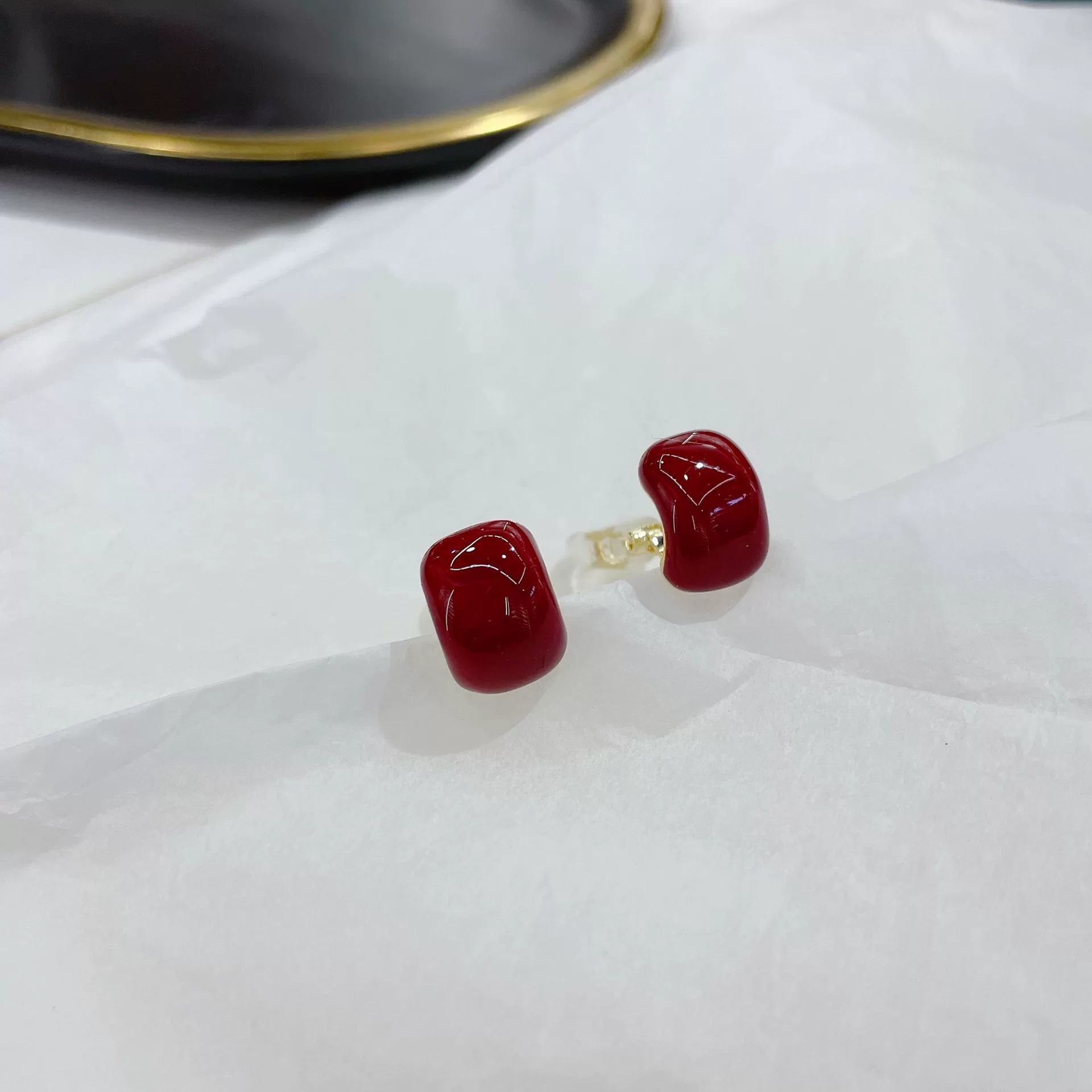 Серёжки-каффы, бордовые серьги, простой и элегантный дизайн, коллекция 2022