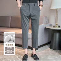 Дропшиппинг новых весенних мужских укороченных брюк slim-fit, высококачественные узкие брюки без глажки, оптом укороченные брюки для офиса