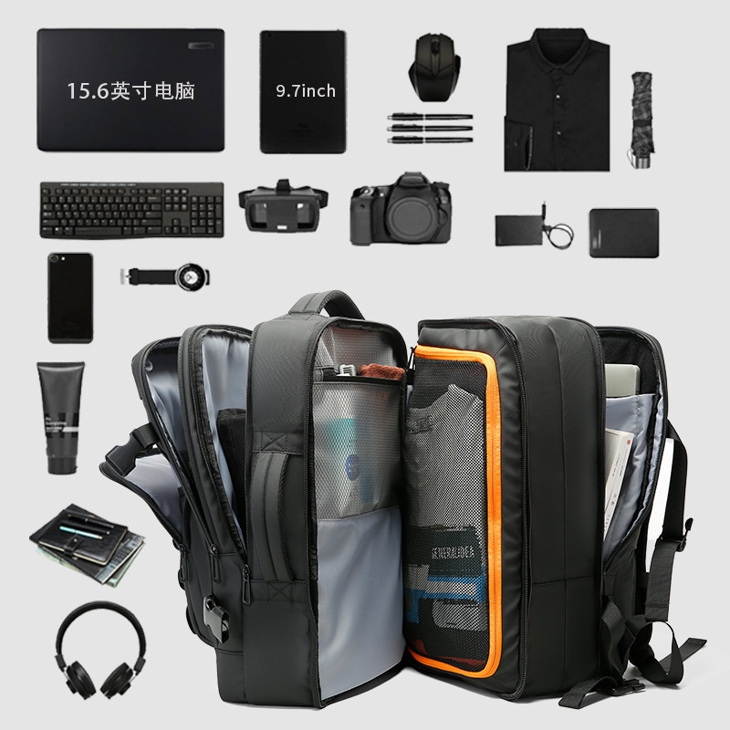 BANGE Herren High-End Rucksack mit großem Fassungsvermögen, erweiterbar, ideal für Geschäftsreisen, Pendlerfahrten und als Laptoptasche_voghion.com