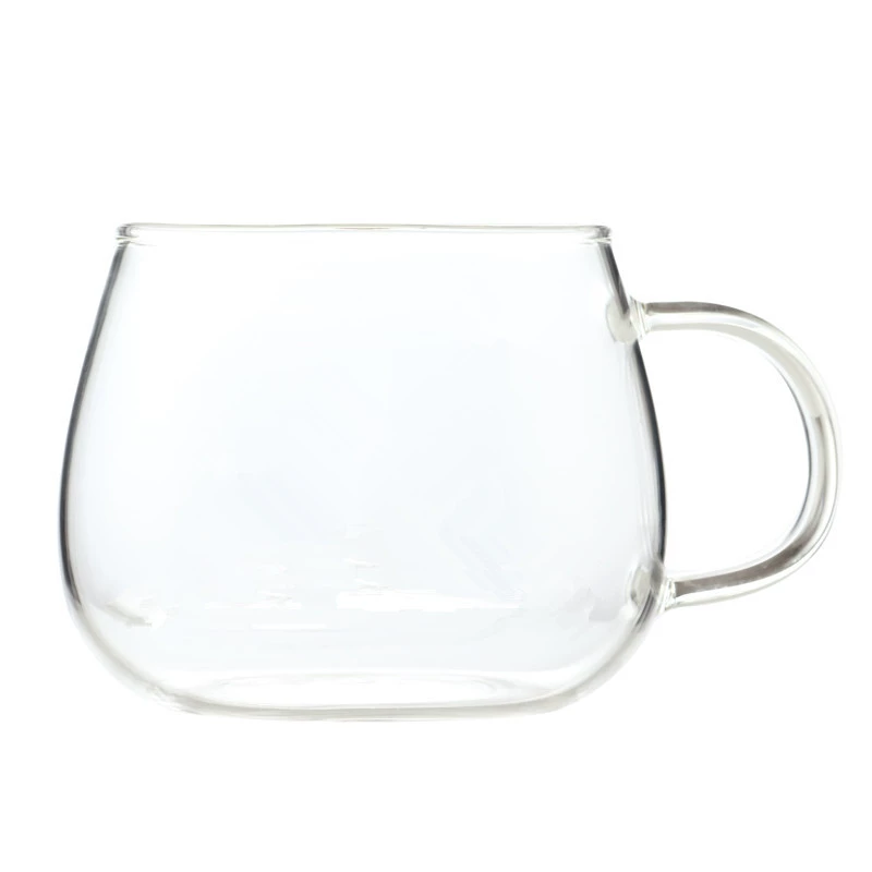 Hand-blown heat-resistant glass coffee cup, high borosilicate green glass, 300/500 ml