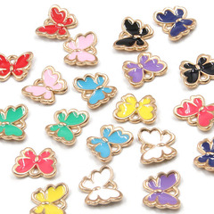 10色10*13mmkc金diy滴油蝶アクセサリーペンダント