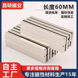 现货批发钕铁硼长条磁铁 纱窗门帘60x10x3/4/5mm长条方形强力磁铁
