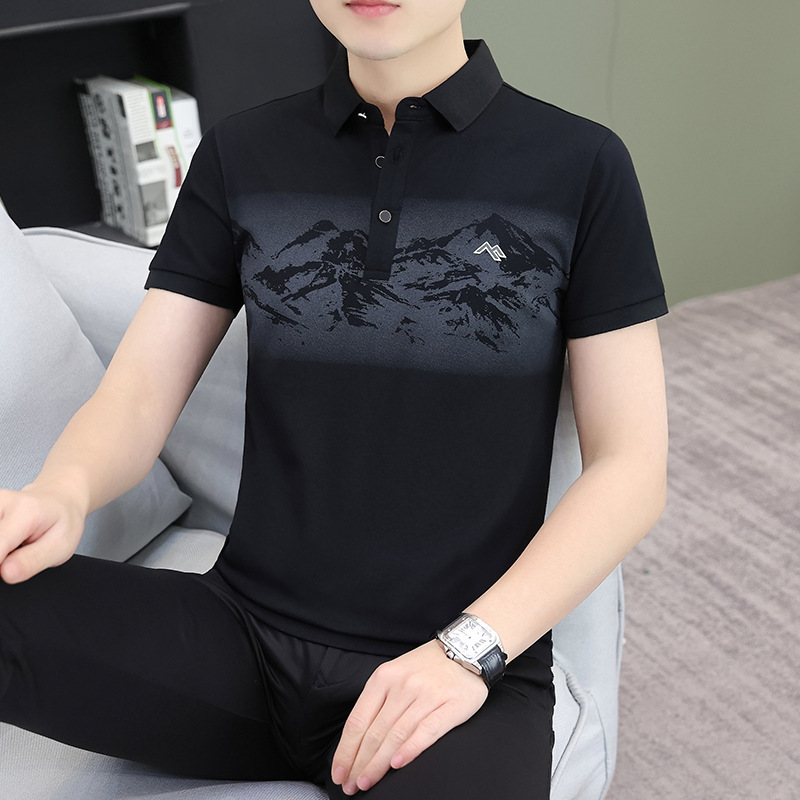 Men's Short-sleeved POLO Base Shirt Summer New Men's Half-sleeved Casual T-shirt Lel Men's Zhu Floor Clothes Men's Short-sleeved POLO Base Shirt Summer New Men's Half-sleeved Casual T-shirt Lel Men's Zhu Floor Clothes
