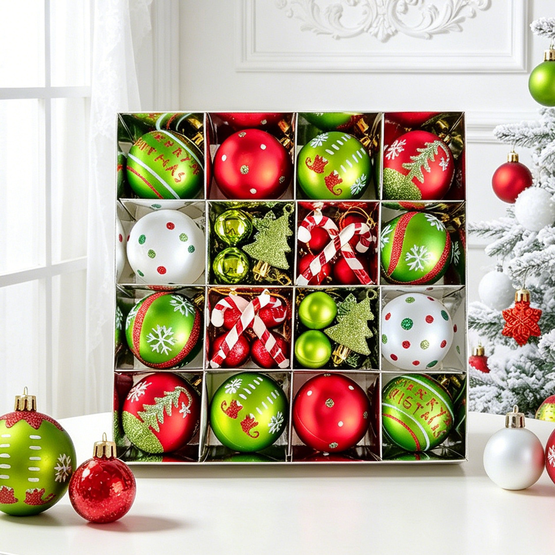 Juego de Esferas Navideñas Galvanizadas 6cm de Plástico para Árbol de Navidad image 3