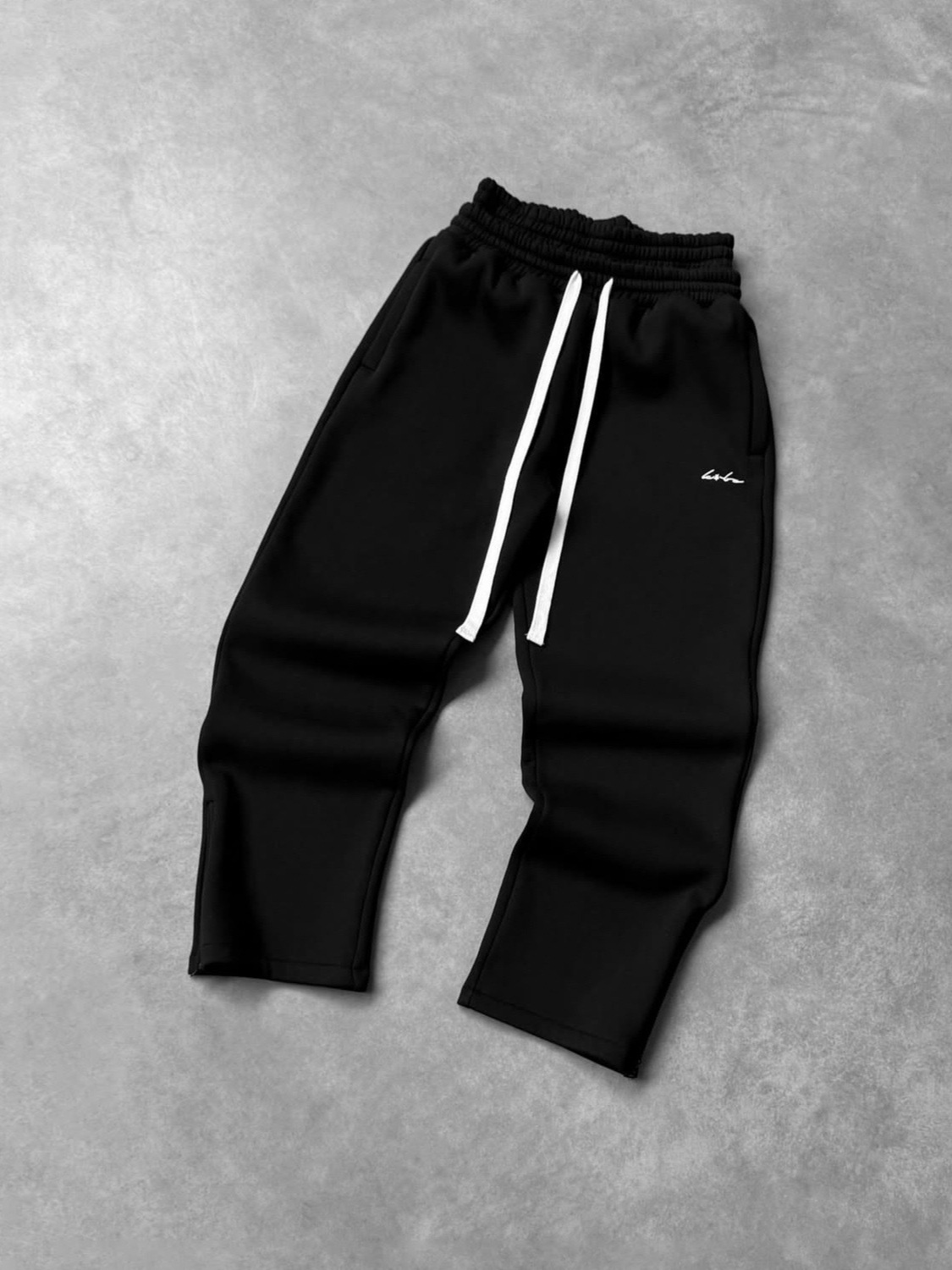 2025 Europa y América Cross-border street hip-hop holgados pantalones casuales rectos pantalones con cremallera pantalones de cintura doble falsos de dos piezas