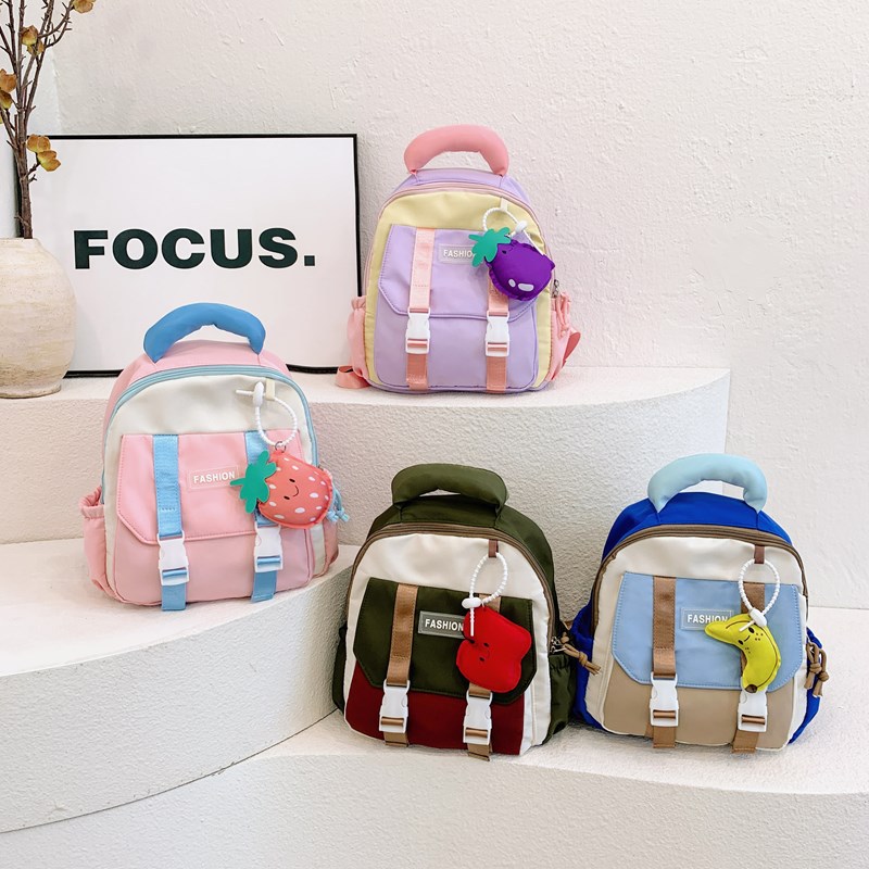 2024 New Children's School Bags Kindergarten Baby Trendy Contrast Color Casual Backpacks Boys Girls Fashion Backpacks