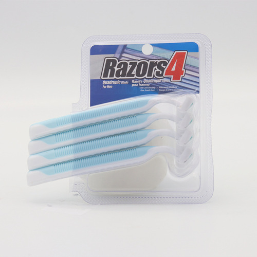 Women's manual shaver private part shaver armpit hair leg hair three-layer stainless steel blade hair removal knife 4 pack