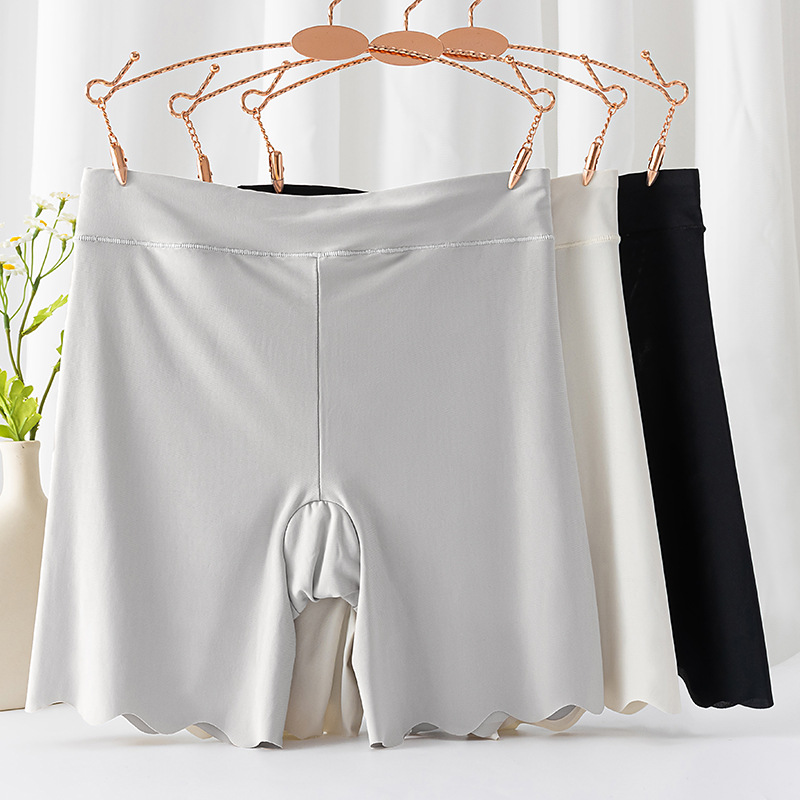 High waist belly contracting women's underwear seamless Ice Silk breathable anti-exposure safety pants women's underwear one-piece plus size