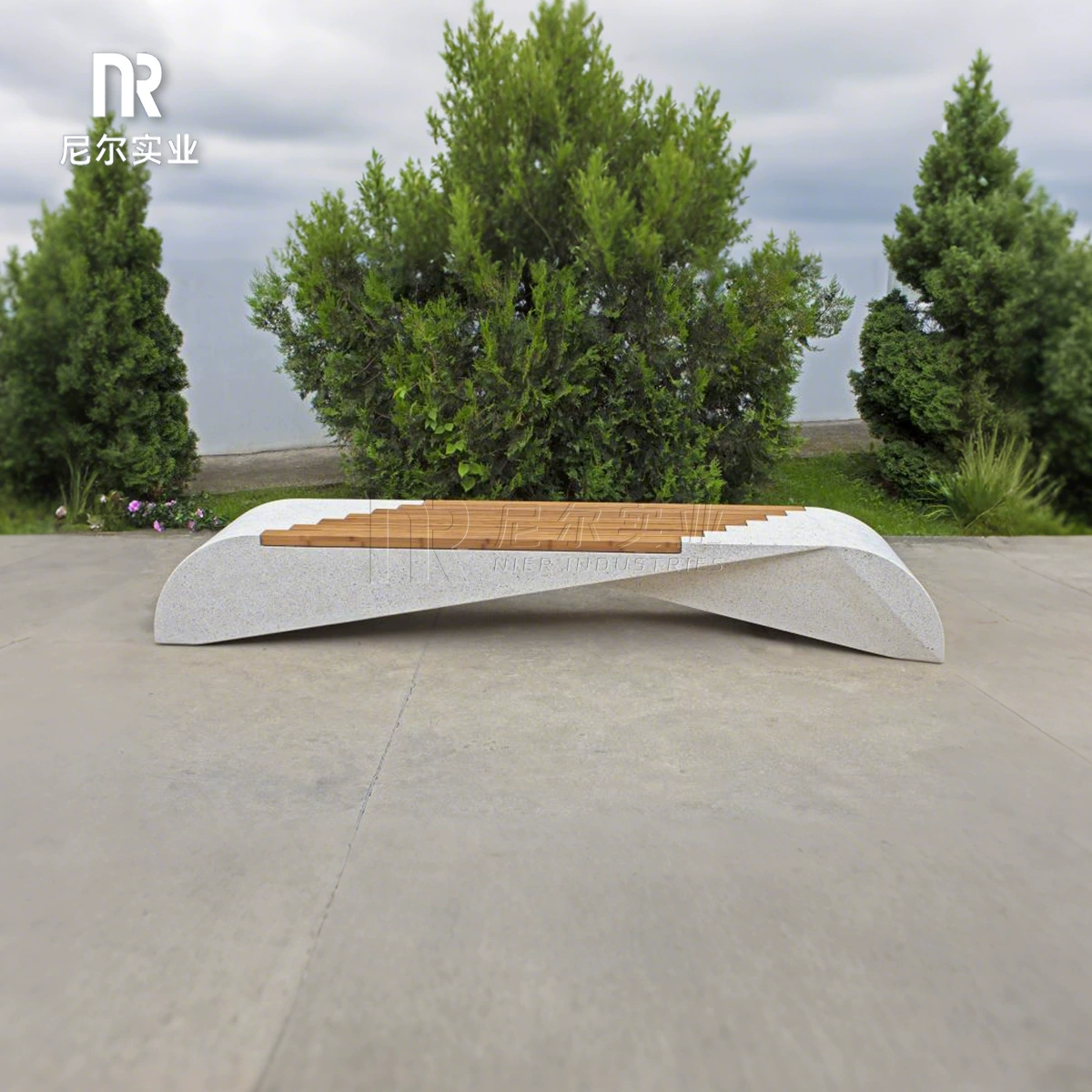 Уличная антикоррозийная бетонная скамейка для парка, муниципальная инженерная поддержка, анти-УФ, антикоррозийный дизайн, поддержка проекта, поддержка тендеров