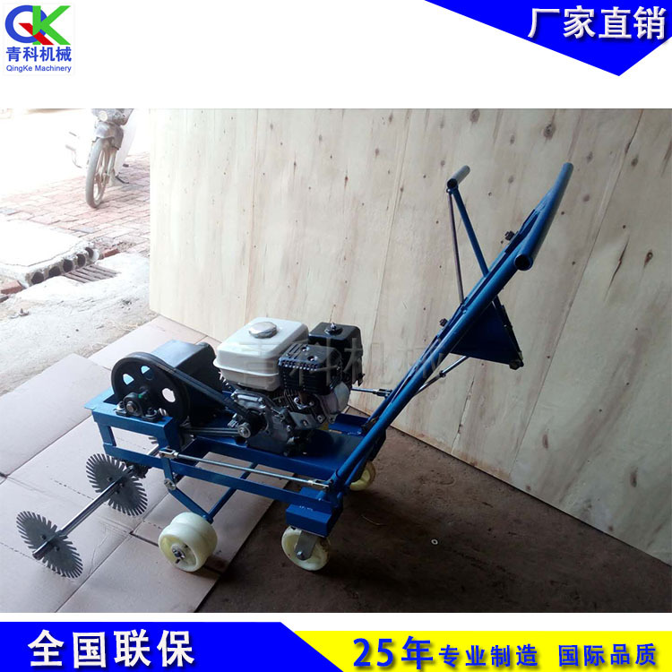 手推式旋刀草皮切割机 种植草皮切割划线机 汽油动力起草皮设备
