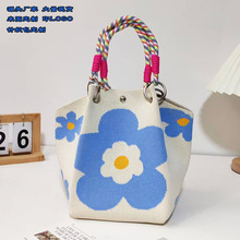 TK东南亚针织手拎包水桶包托特包手提包休闲百搭单肩包编织便携袋