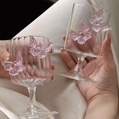 高ホウ素シリコンガラス高脚蝶単層汎用シングルカップシャンパン女子高颜値ins風女性グラス