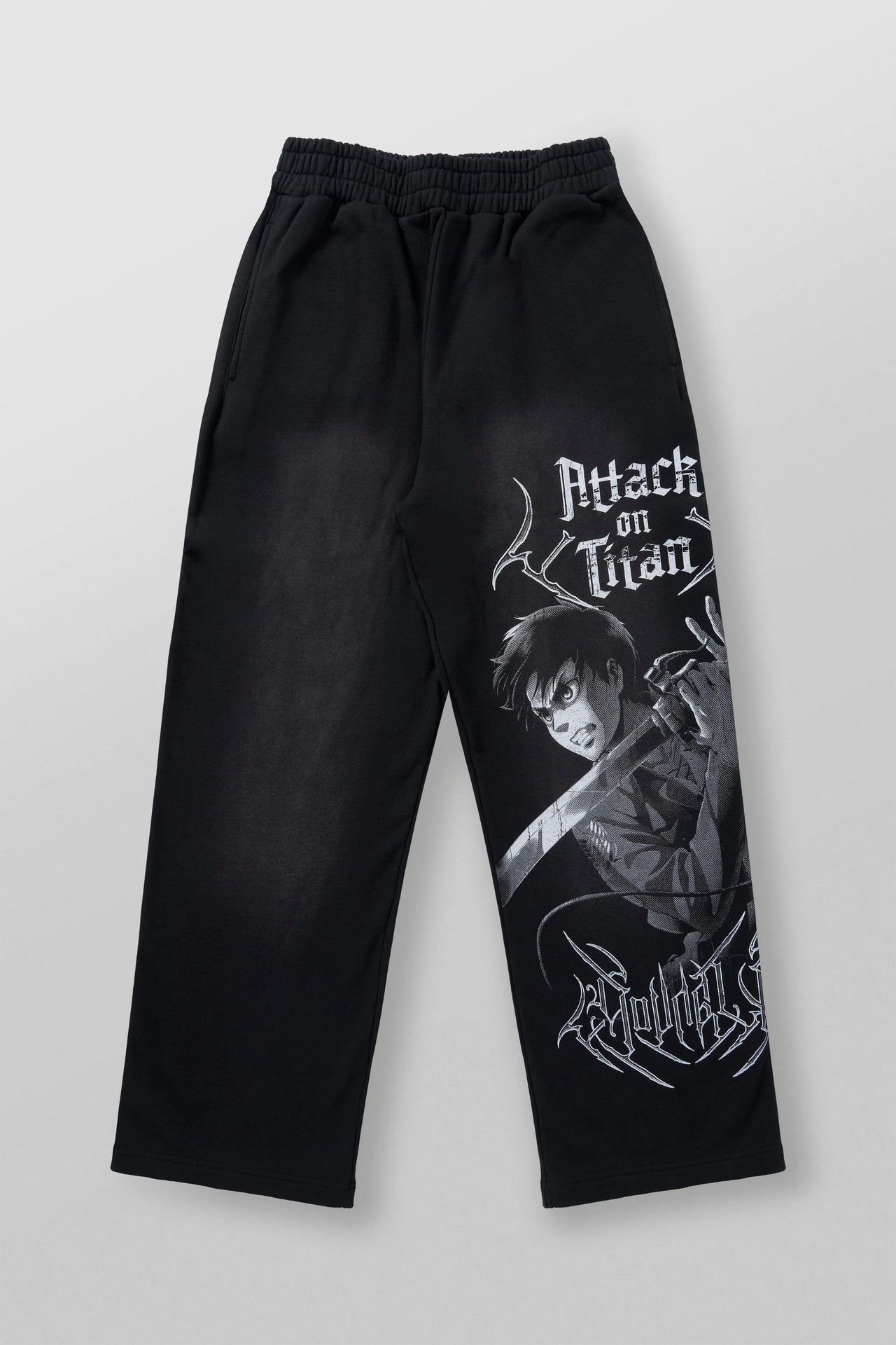 American YOUNGLA Co-Animation Attack on Titan Corredor de algodón collar impreso pantalones largos de piernas anchas