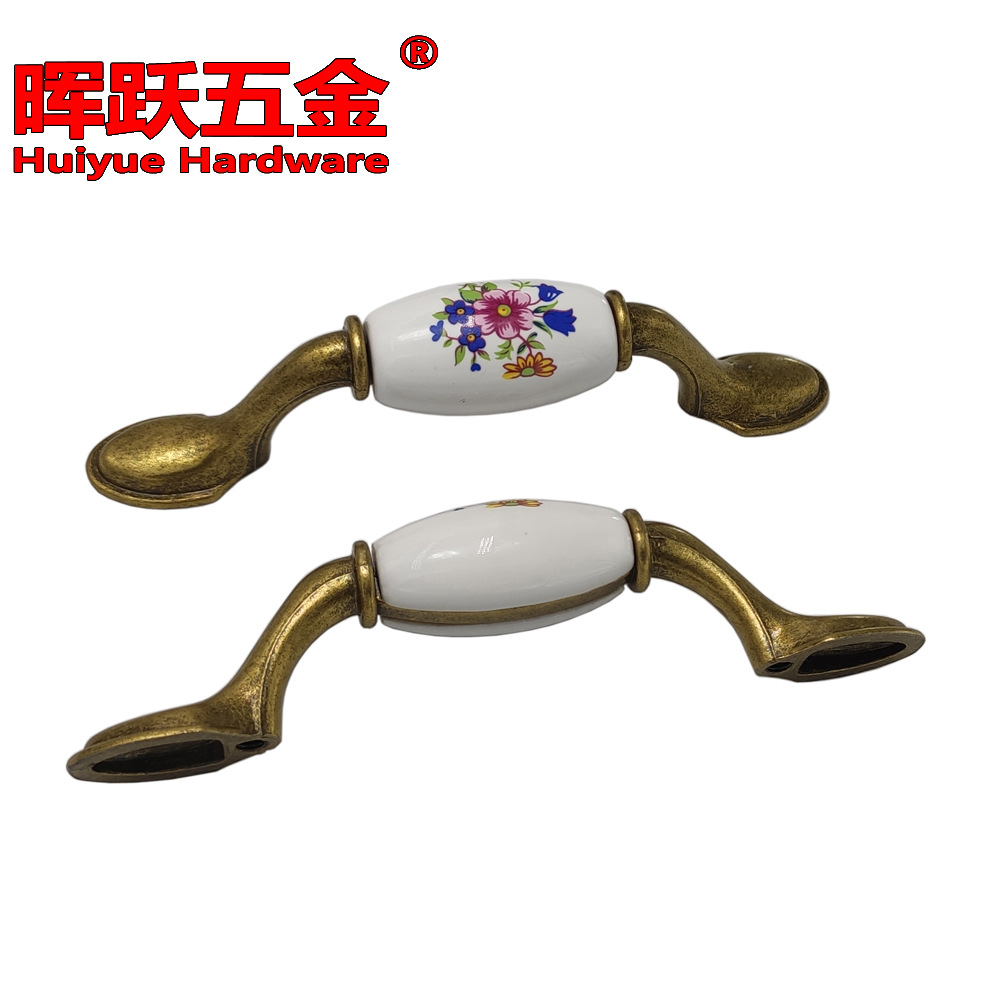 Huiyue 76mm European bronze printed handle imitation classic drawer…