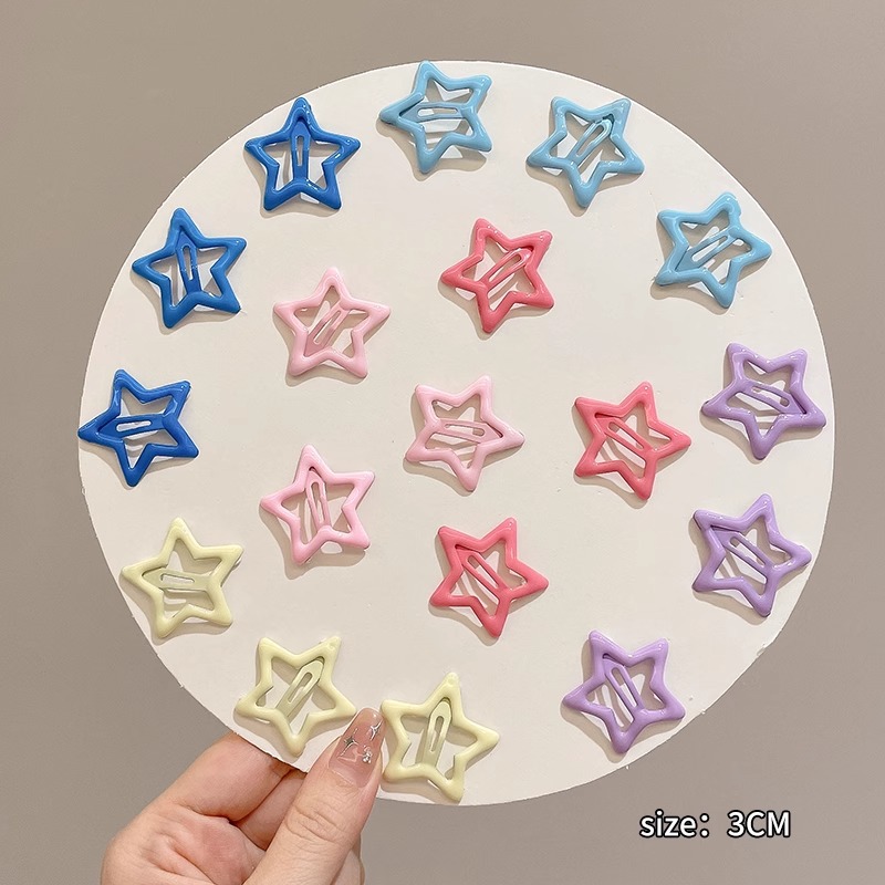 Nuevo clip de BB dopamina de color estrella de pentaco pequeño clip de cabello para niños tocado para niños lindos bordes laterales clip de cabello