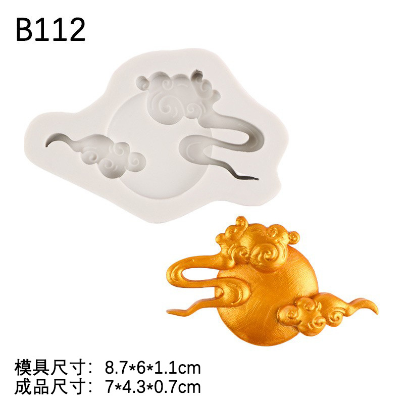 Molde de silicona tótem de dragón de estilo chino múltiple patrón de estilo chino Borde de pastel de dragón Fondant molde de chocolate para hornear