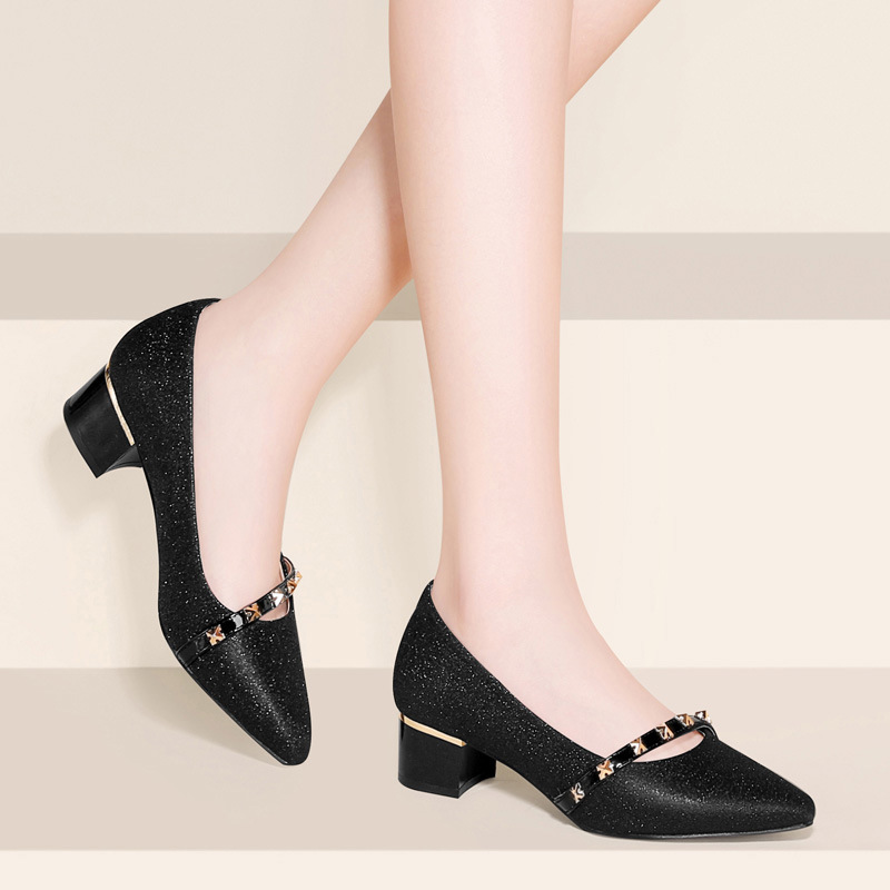 GQ 9235 đen gót vừa 4cm