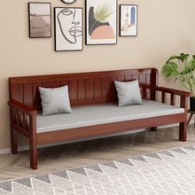 源头实木沙发现代简约小户型欧式阳台卧室客厅三人四人靠背长椅沙