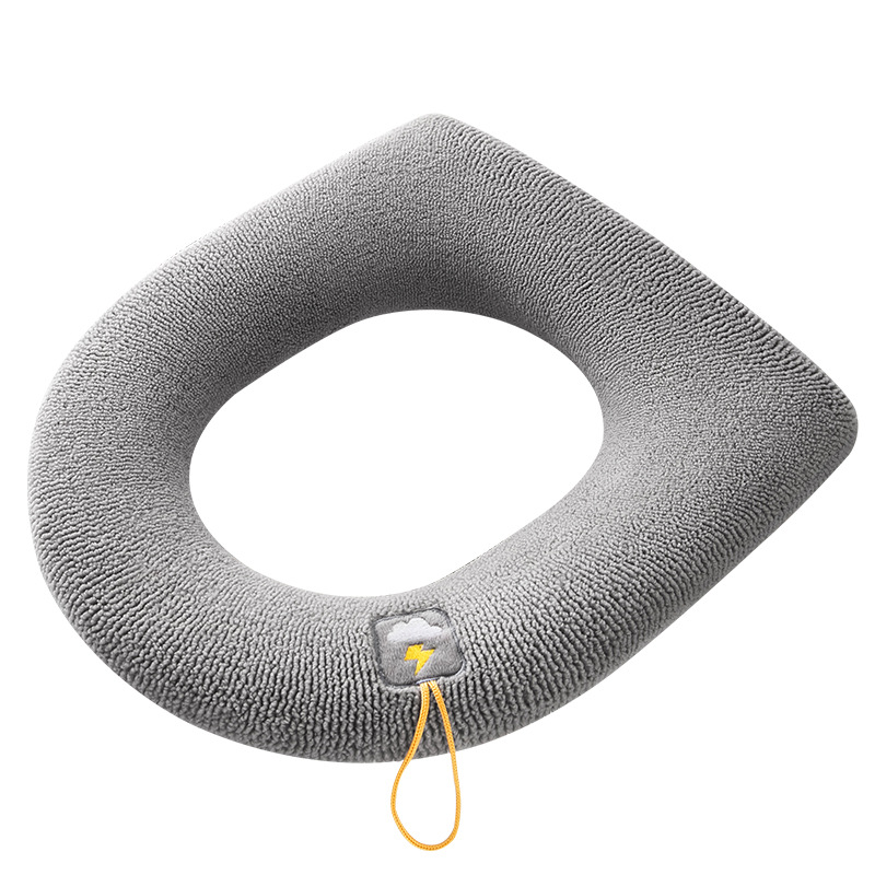 Cojín de asiento de inodoro engrosado asiento de inodoro lavable para el hogar mango de dibujos animados cojín de asiento de inodoro cuatro estaciones cubierta de inodoro universal