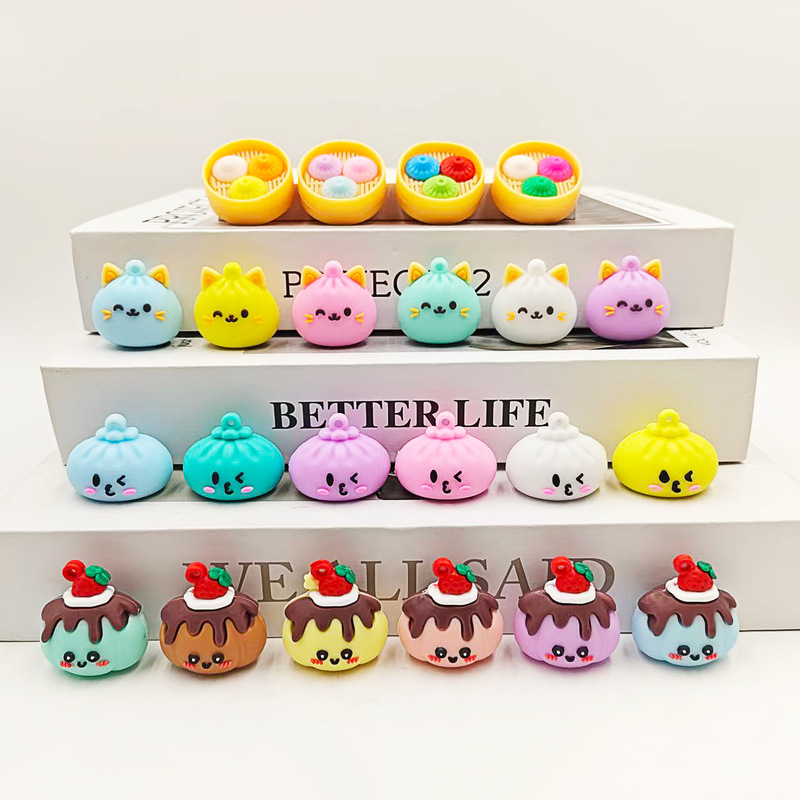 Creative Simulated Bun Series Keychain Pendant Miniature Food Toy Xiao Long Bao Bag Decoration Children's Gift Wholesale Creative Simulated Bun Series Keychain Pendant Miniature Food Toy Xiao Long Bao Bag Decoration Children's Gift Wholesale