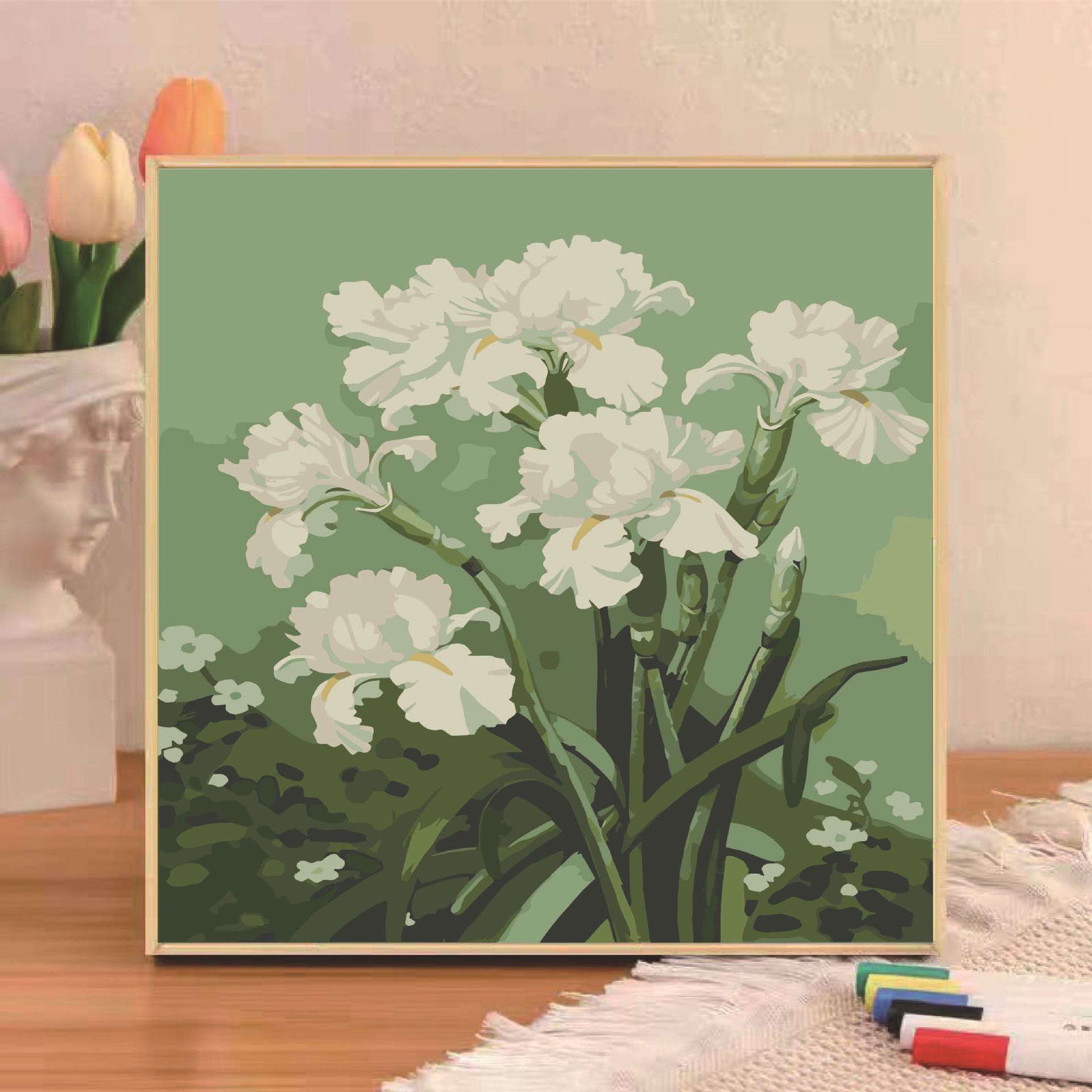 Pintura al óleo digital diy niños pequeños dibujos animados de tamaño pequeño dibujo a mano simple relleno de pintura acrílica