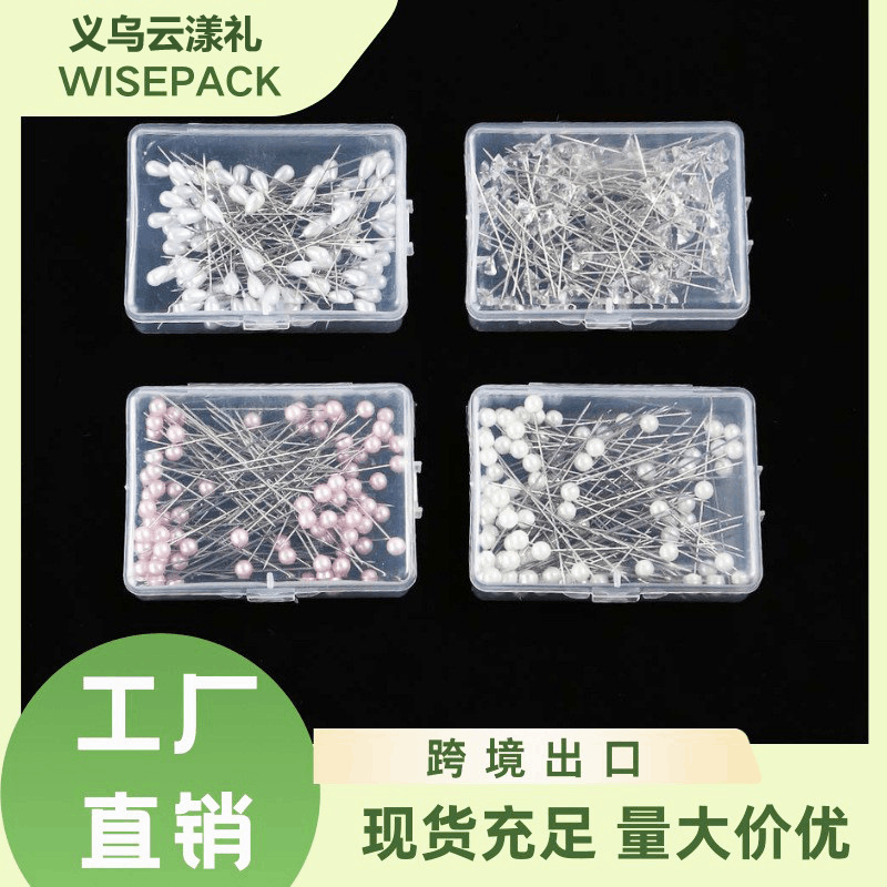 Alfileres de cabeza de perla, alfileres de diamante, alfileres de metal redondos con forma de gota de agua de colores, decoración floral, manualidades DIY image 1