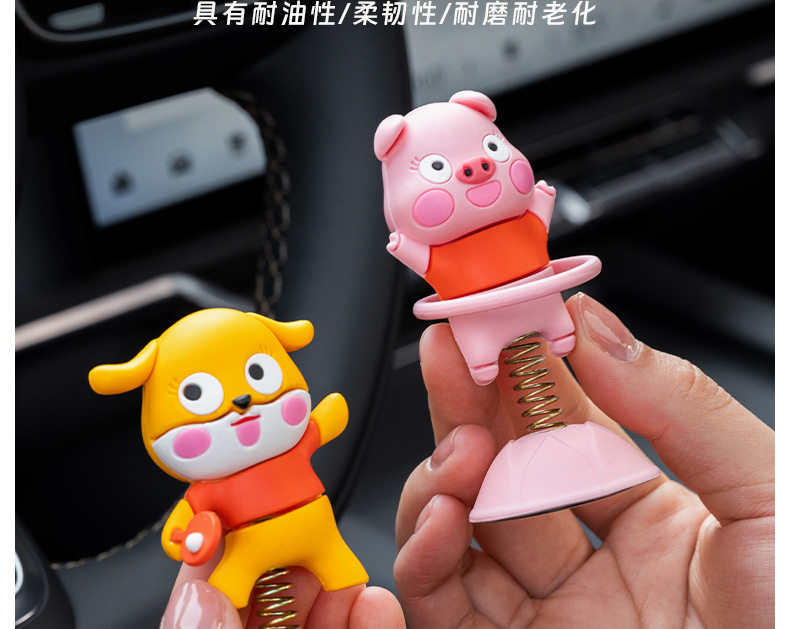 Car Dashboard Spring Doll Cartoon Ornaments Dashboard Skateboard Bear Car Ornaments Car Interior Accessories
