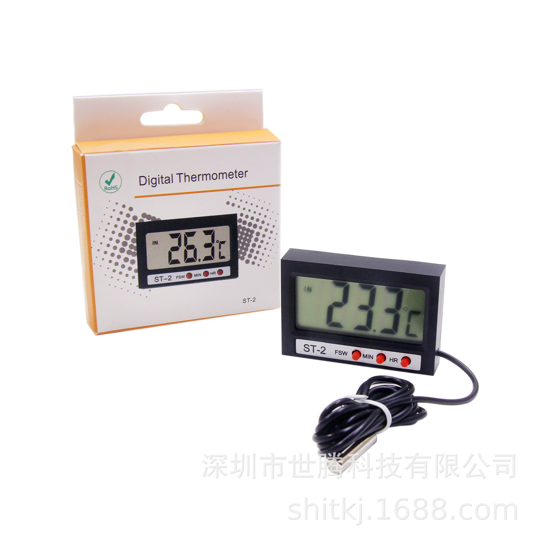 ST-2 наружный термометр часы настенный температурный ремень зонд высокой точности большой экран электронный цифровой термометр