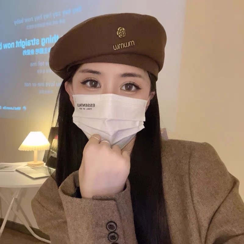 批发毛呢贝雷帽女显脸小秋冬宝贝熊日系复古卡通时髦气质画家帽女|undefined