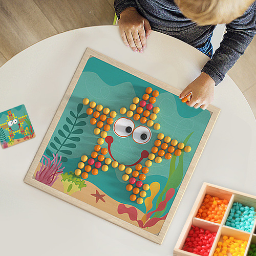 Children's jigsaw puzzle combination puzzle mushroom nail building block toy Baby educational beaded puzzle combination toy