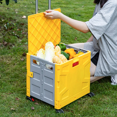 ショッピングカート隠し式蓋万能輪折り畳みショッピングカート買い物車トロリー移動収納ボックス