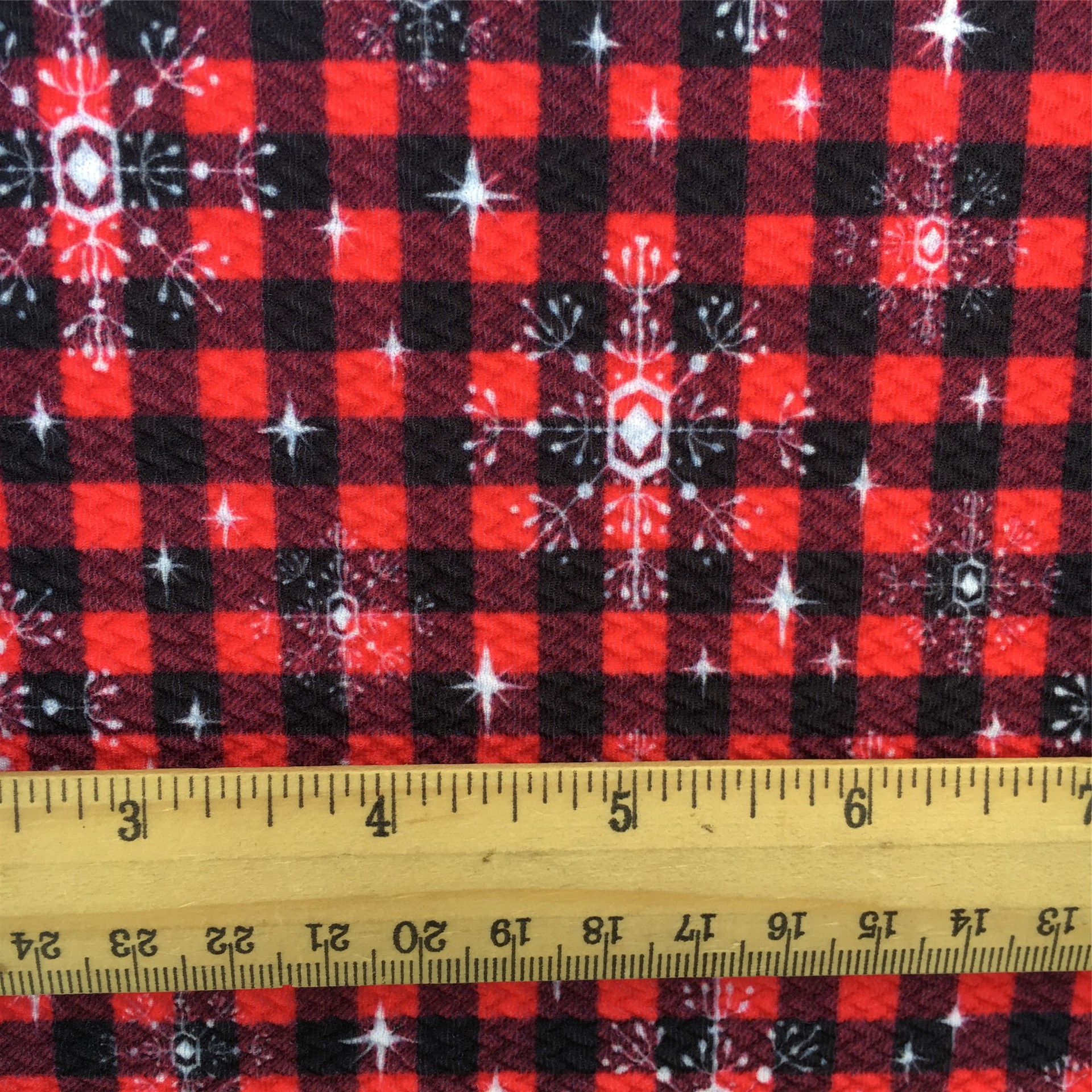 クリスマス雪花模様の薄いポリエステル綿や四面弾ニット生地のプリント生地手作りdiyシャツスカート服装生地