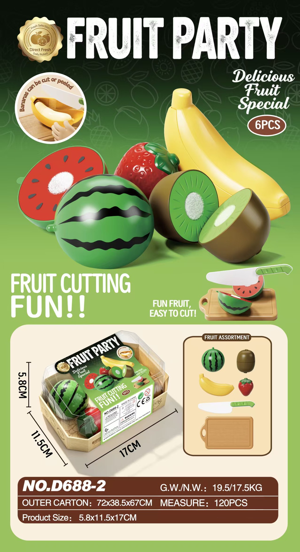 Comercio exterior para niños simulación de alimentos Durian manzana sandía plátano juego de frutas y verduras cortadas juguetes caseros
