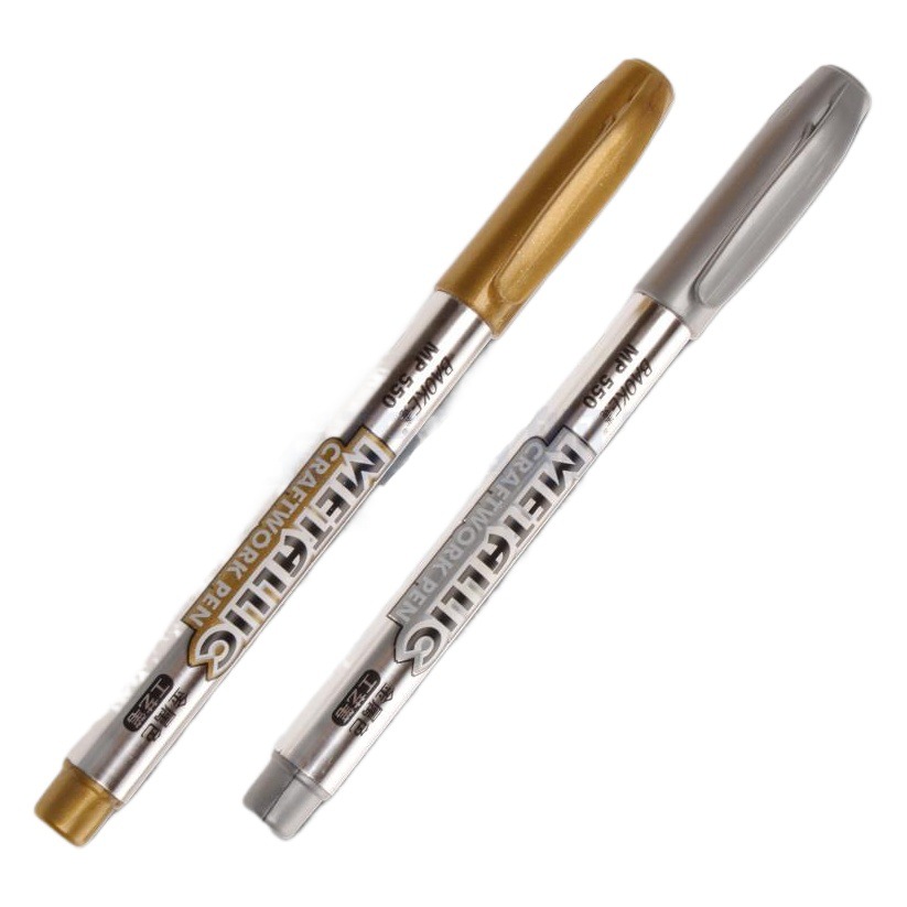 Baoke 550 pintura metálica pluma marcador de oro plata tarjeta de felicitación título DIY álbum artesanía pluma papelería