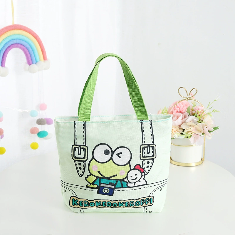 Cartoon linen bag, handheld lunch box bag, tableware for elementary school students, organizer bag, food bag