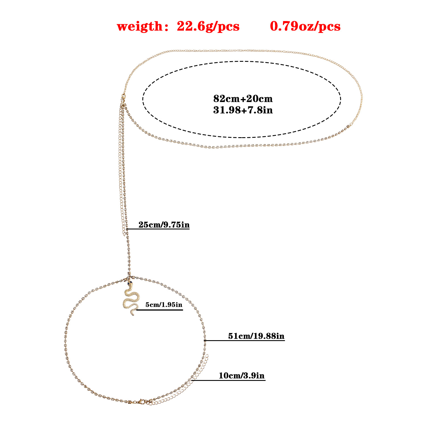 Schlangen-Oberschenkelkette, goldene Kristall-Taillenkette, Beinkette, sexy Strand-Bikini-Schlange, glitzernde Bauch-Körperkette, Gürtel, Party-Porm-Schmuck für Frauen und Mädchen_voghion.com