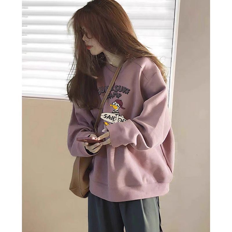 2026 Autumn and Winter New Round Neck Sweatshirt for Women, Loose Thin Style for Spring and Autumn, Slimming Korean Style Lazy Style Pink Top for Women 2026 Autumn and Winter New Round Neck Sweatshirt for Women, Loose Thin Style for Spring and Autumn, Slimming Korean Style Lazy Style Pink Top for Women