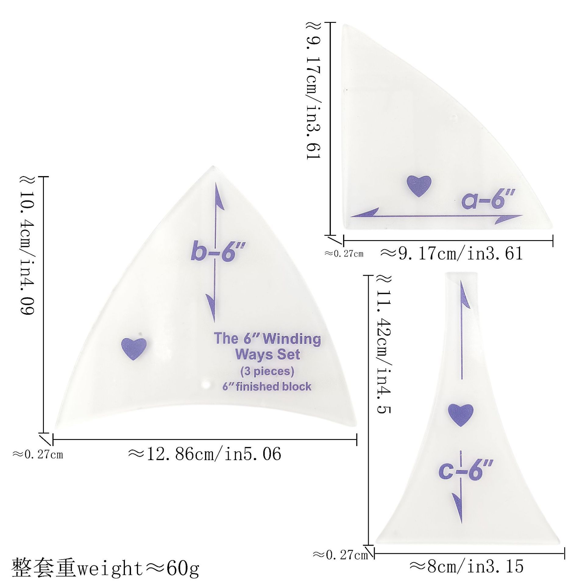 Diseño de prendas de vestir acrílico 90 ° regla de costura de tela de corte de tela doble regla de patrón de tela de corte