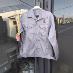 中石化夏の薄いメッシュ静電気防止作業服反射ストリップセット油田の汚れ防止通気性男性労働保険服